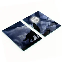 shumee Elegantne steklene table 2 kosa Wolf Today Full Moon 2x40x52 cm