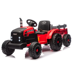 Akumulatorski traktor s prikolico rdeča 24 V