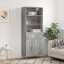 Visoka komoda siva sonome 69,5x34x180 cm od konstruiranog drva