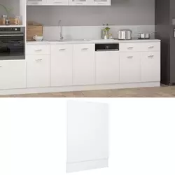 vidaXL Plošča za pomivalni stroj bela 45x3x67 cm iverna plošča