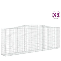 Lučne gabionske košare 3 kom 400x50x140/160cm pocinčano željezo
