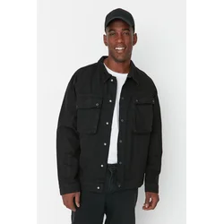 Trendyol Black Mens Big Pocket Trucker Jacket