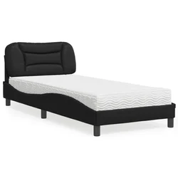 Krevet s madracem Hvar crni 90x190 cm od umjetne kože