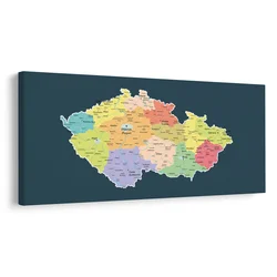 Slika zemljevid Češke s temnim ozadjem - 100x50