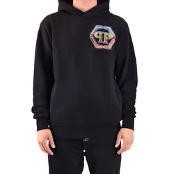 Črna jopa s kapuco Philipp Plein