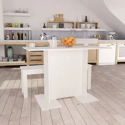 Blagovaonski stol bijeli 110 x 60 x 75 cm konstruirano drvo