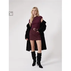 Sinsay - Asimetrična bluza sa naborima sa strane - mahagoni