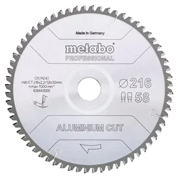 Metabo List kružne testere za drvo professional HV/CT 216x30 Z58