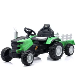 Dečiji traktor sa prikolicom i daljinskim zeleni ( 13630 )