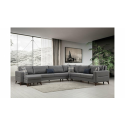 ATELIER DEL SOFA Ugaona garnitura Kristal Rest 3+Corner+3 Dark Grey