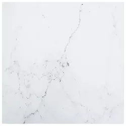 Stolna ploča bijela 60x60 cm 6 mm staklena s mramornim uzorkom