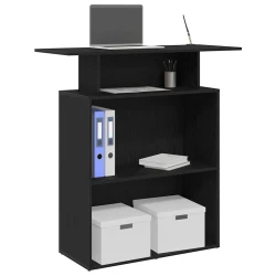 Recepcijski stol Crni 100x40x104 cm Inženirsko drvo