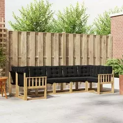 Set vanjskih sofa s jastukom 7 pcs Bijela i crna