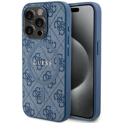 Guess GUHMP14XG4GFRB Apple iPhone 14 Pro Max hardcase 4G Collection Leather Metal Logo MagSafe blue