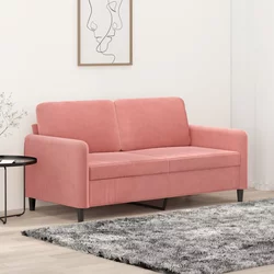 VIDAXL Kavč dvosed roza 140 cm žamet