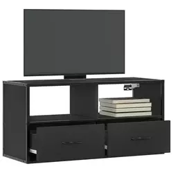 TV ormarić crni 80x31x39,5 cm Konstruirano drvo i metal