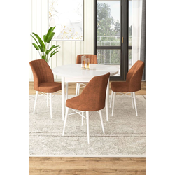 Hanah Home Set Trpezarijski sto i 4 stolice, Terakota