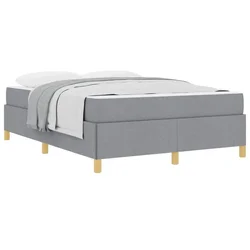 Vidaxl Konstrukcija postelje Svetlo siva 140 x 190 cm blago