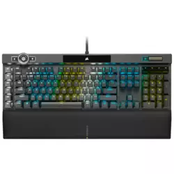 Tipkovnica CORSAIR K100 RGB, optično-mehanska, Corsair OPX, US Layout, USB, črna