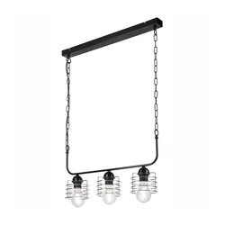 Luster na lancu MORGAN 3xE27/60W/230V crna/hrom