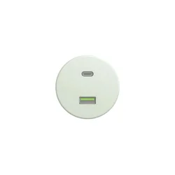 Kliklap - Retro USB utičnica A+C bez okvira, mentolno zelena