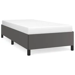 Vidaxl Posteljni okvir siv 90x200 cm umetno usnje