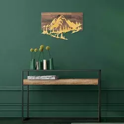 Wallity Zidna dekoracija Mountain v2, 38 x 58 cm, Zlatne boje