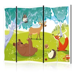 artgeist Paravan Funny Animals I, 5-Delni, Dvostranski