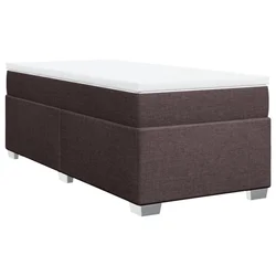 Vidaxl Box spring postelja z vzmetnico temno rjava 100x200 cm blago