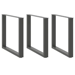 Noge za blagovaonski stol U-oblik 3 kom antracit 90 x (72-73) cm čelik