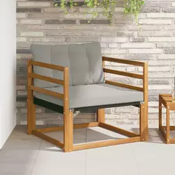 Set vanjskih sofa Čvrsto drvo akacije i Textilene Prirodna
