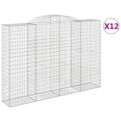 Lučne gabionske košare 12kom 300x50x200/220cm pocinčano željezo