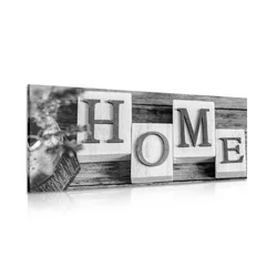Slika črke HOME v črnobeli izvedbi - 100x50