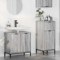 Set namještaja za kupaonicu s ladicama 2 pcs Siva Sonoma