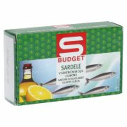 SARDELE V SONČNIČNEM OLJU Z LIMONO S-BUDGET, 125G