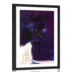 Plakat s paspartujem slikar ozvezdja - 30x45 black