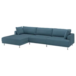UPPAKRA Modularna sofa s 4,5 sedišta, s lenjivcem, levo/Axvall tamnosiva-plava