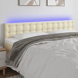 LED uzglavlje krem 160 x 5 x 78/88 cm od umjetne kože