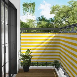 Balcony ekran Žuta i bijela 110 x 700 cm Oxford tkanina