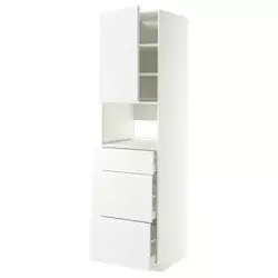 METOD / MAXIMERA Visoki element za ugradne uređaje, bela/Voxtorp matirano bela, 60x60x220 cm