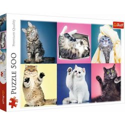 Trefl - Puzzle Kolaž iz mačk - 500 kosov