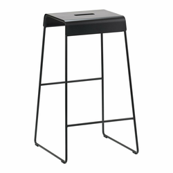 Črni kovinski stolček A-Stool - Zone
