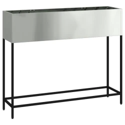 Povišeni Vrtni Planter Srebrno 100 x 26 x 82 cm Cinkani čelik