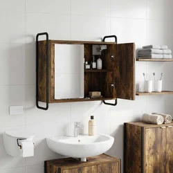 Vidaxl Viseca kopalniška omarica Dimljen hrast 64 x 20 x 56,5 cm