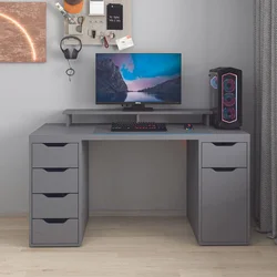 Hanah Home radni sto Alen 150cm 5 Drawer Cabinet, 150 cm, antracit