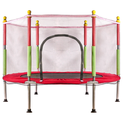 IKONKA Otroška vrtna trampolina z mrežo 140 cm rdeča IK-KX3936