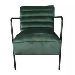 FOTELJA metal, tekstil zelena, crna