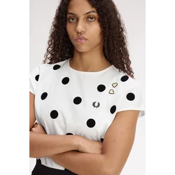 FRED PERRY FLOCKED MAJICA WHITE