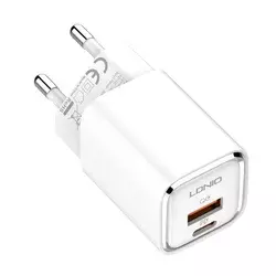 LDNIO Kućni punjač A2317C, 3.6A, QC3.0 18W, PD 30W sa Iphone lightning kablom beli