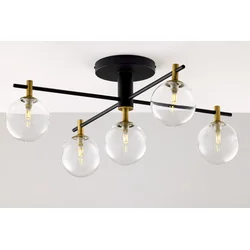 Jupiter 2035 - Plafonski luster FIGARO 5xG9/10W/230V crna/zlatna/bež/prozirna